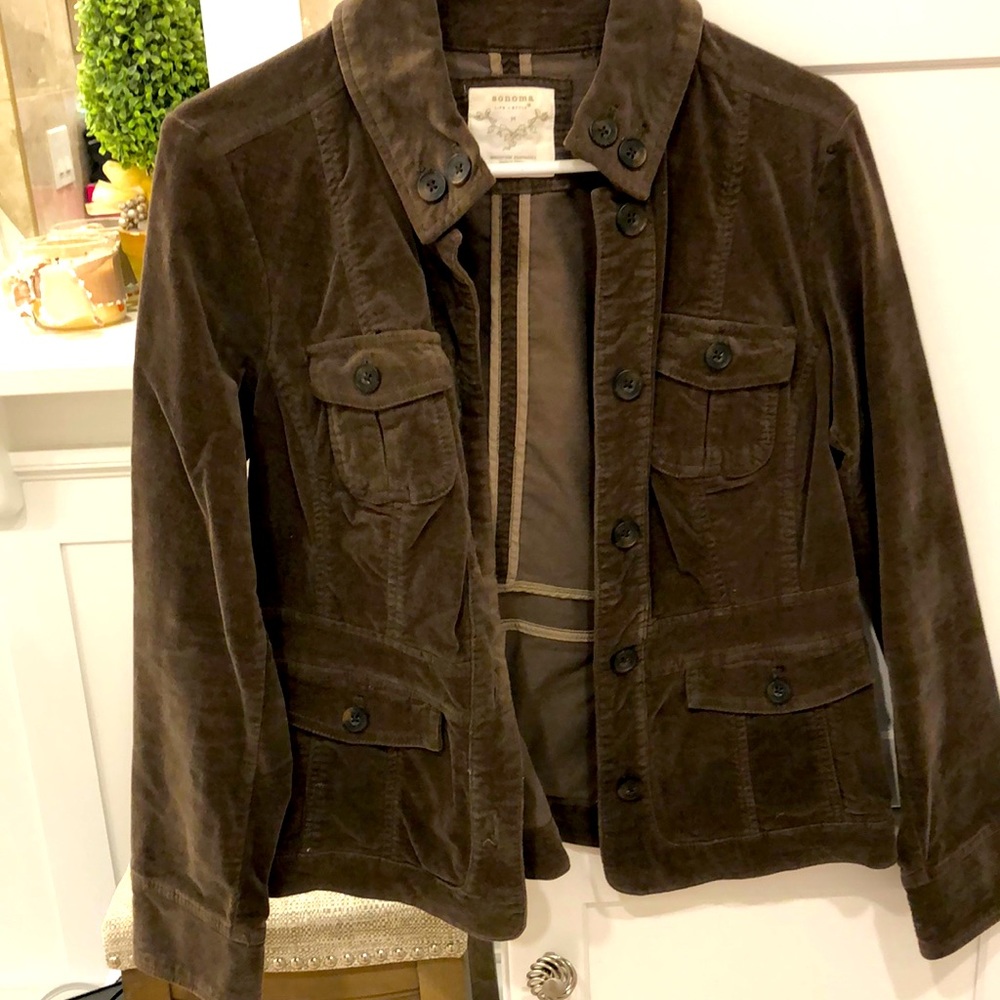 🤎Sonoma brown velvet utility jacket